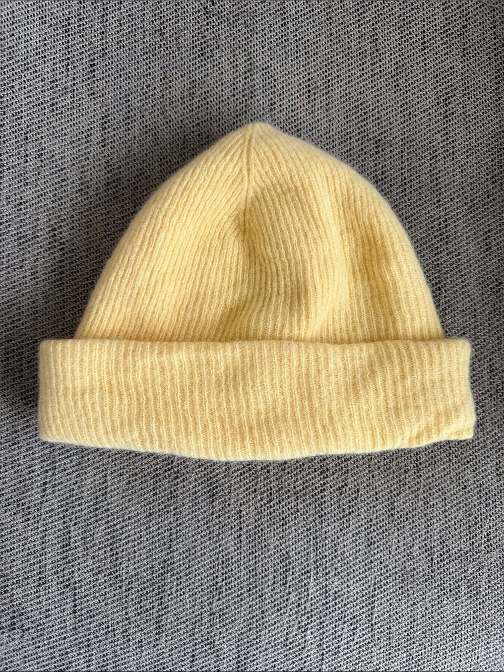 Billy Bamboo Unisex 100% Merino Wool Yellow Knit Fold-Over Beanie Hat Toque